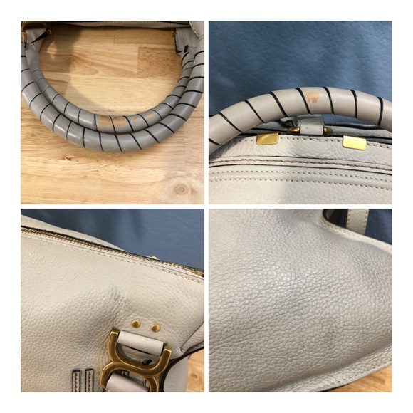 Chloe Marcie Medium Satchel Bag in Cashmere Grey - Picture 12 of 15